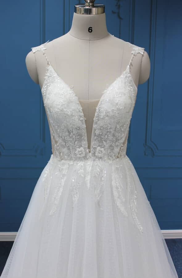 Lace Detailing Sheer Bodice