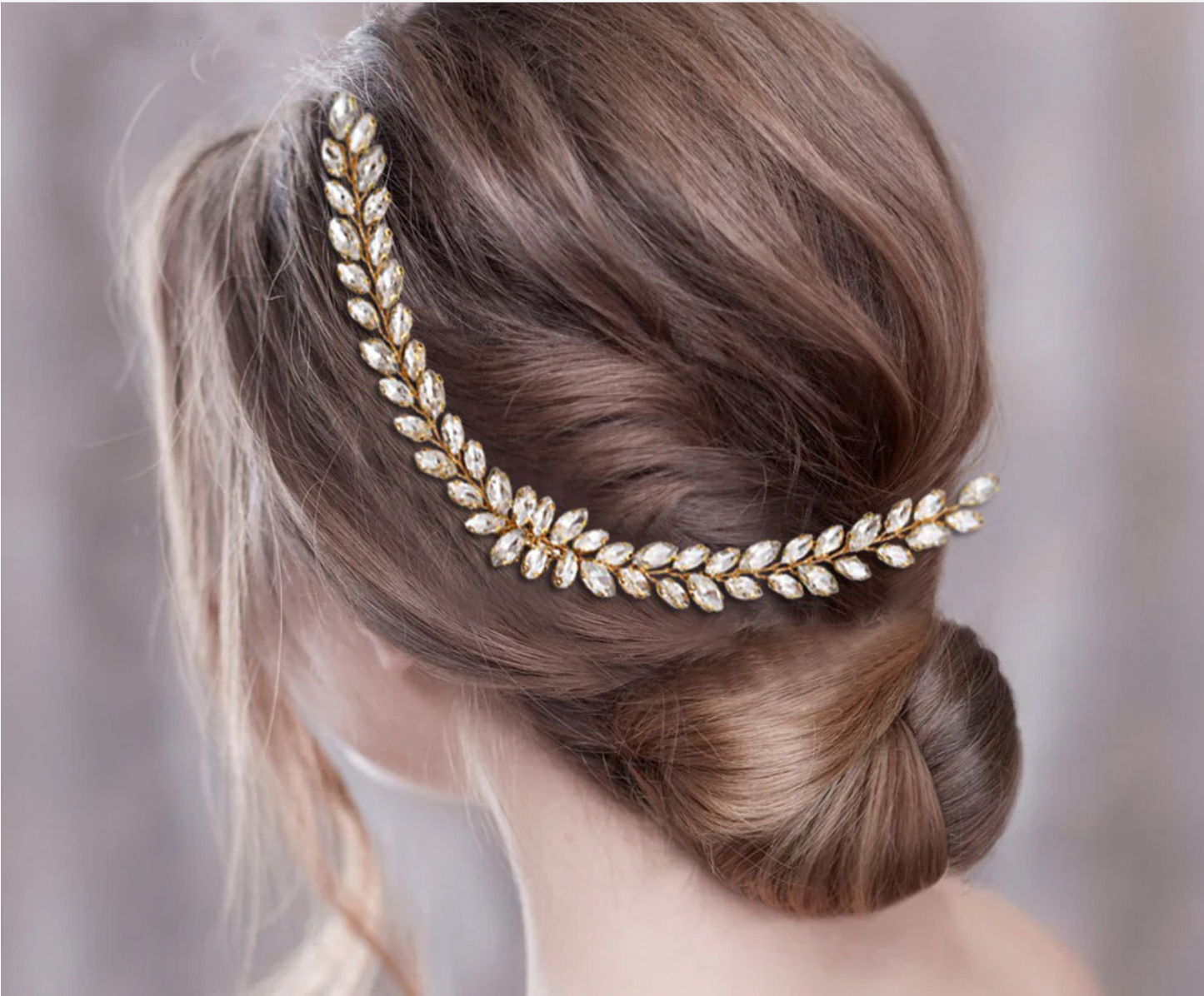 Delicate Oval Rhinestone Vine/Comb