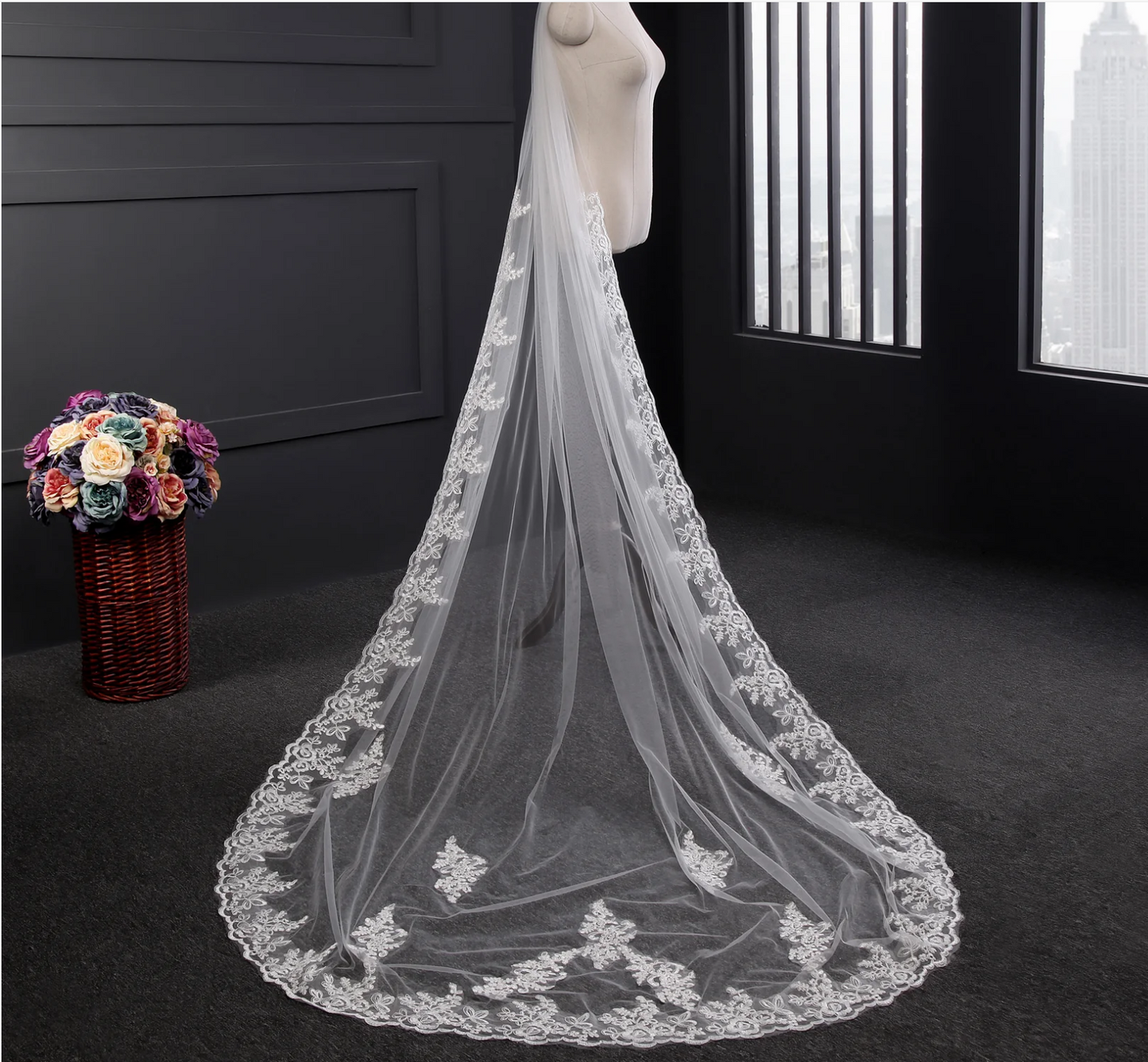 300cm Cathedral Lace Applique Veil