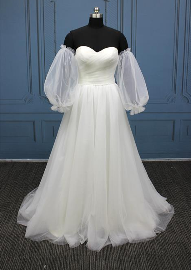Tulle Ruched Bodice with Sleeves