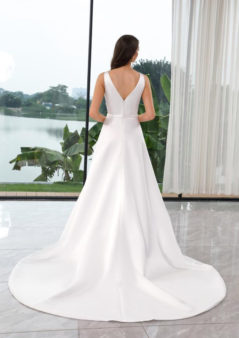 Modern Satin A-Line with Leg Split