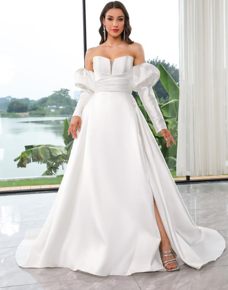 Mikado A-Line with Petal Neckline