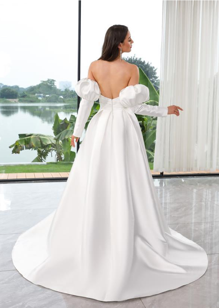 Mikado A-Line with Petal Neckline