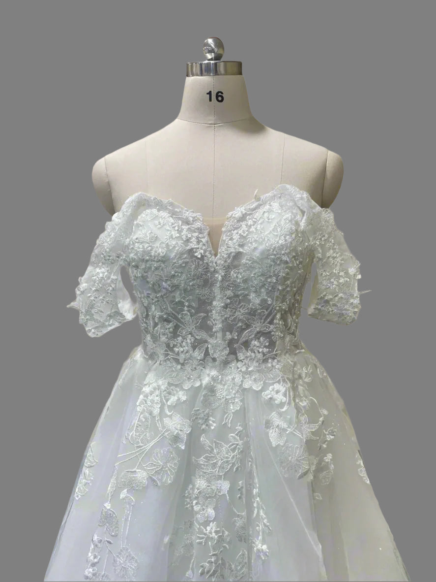 Off-Shoulder Lace Wedding Dress