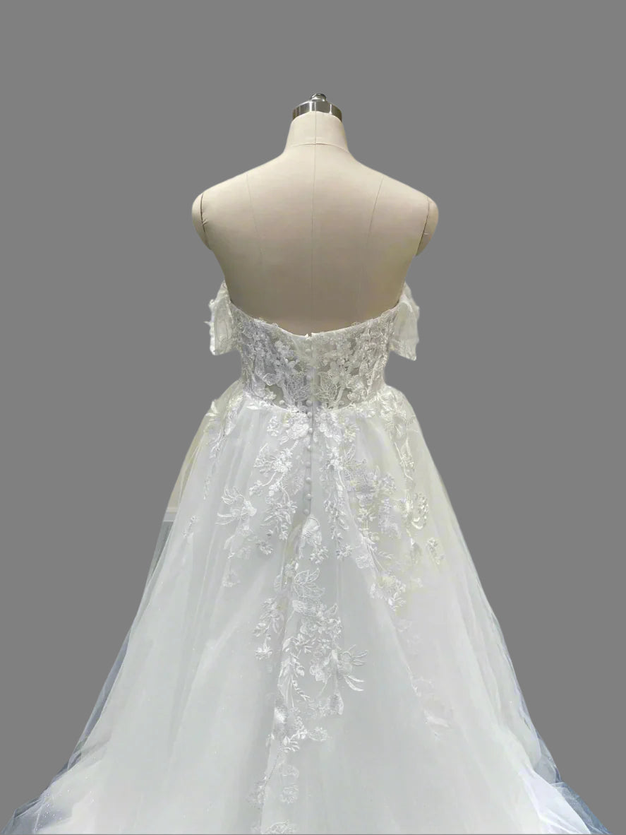Off-Shoulder Lace Wedding Dress