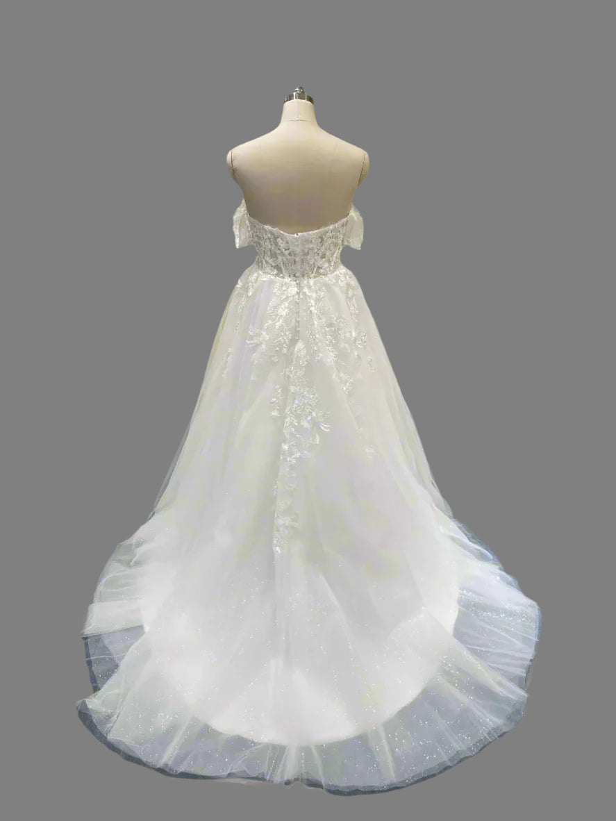 Off-Shoulder Lace Wedding Dress