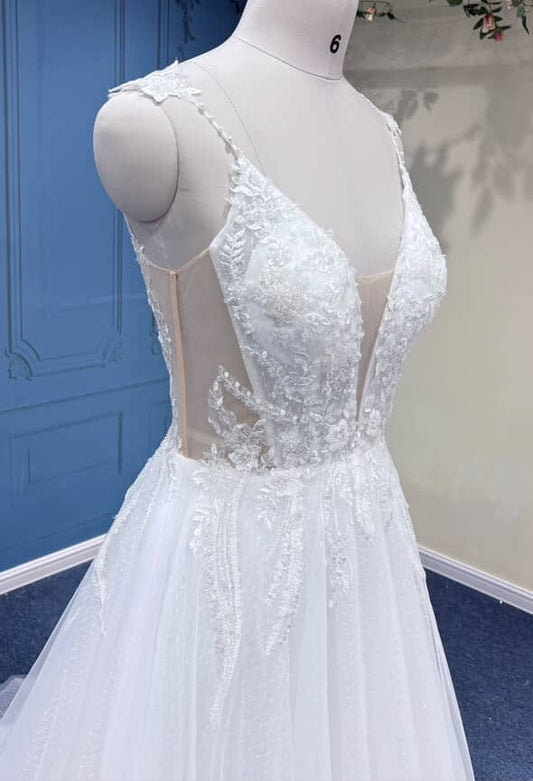 Lace Detailing Sheer Bodice