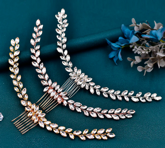 Delicate Oval Rhinestone Vine/Comb