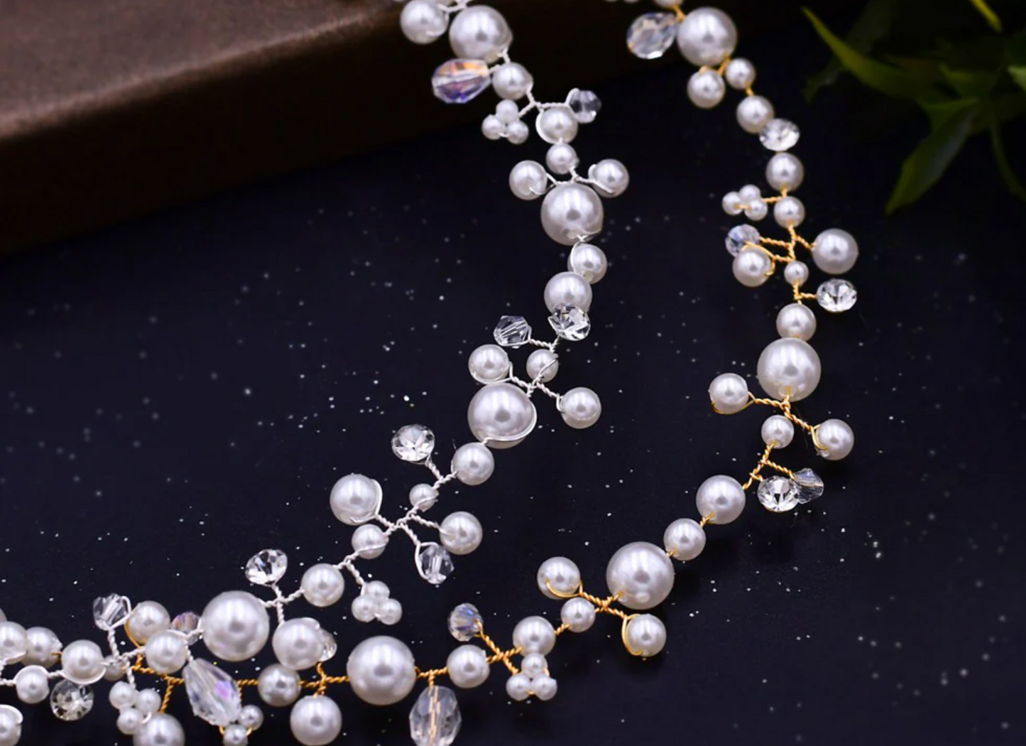 Pearl and Rhinestone Headband/Vine