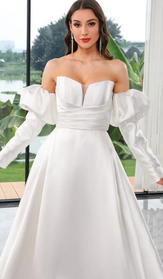 Mikado A-Line with Petal Neckline